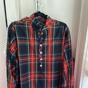 J. Crew tartan blouse